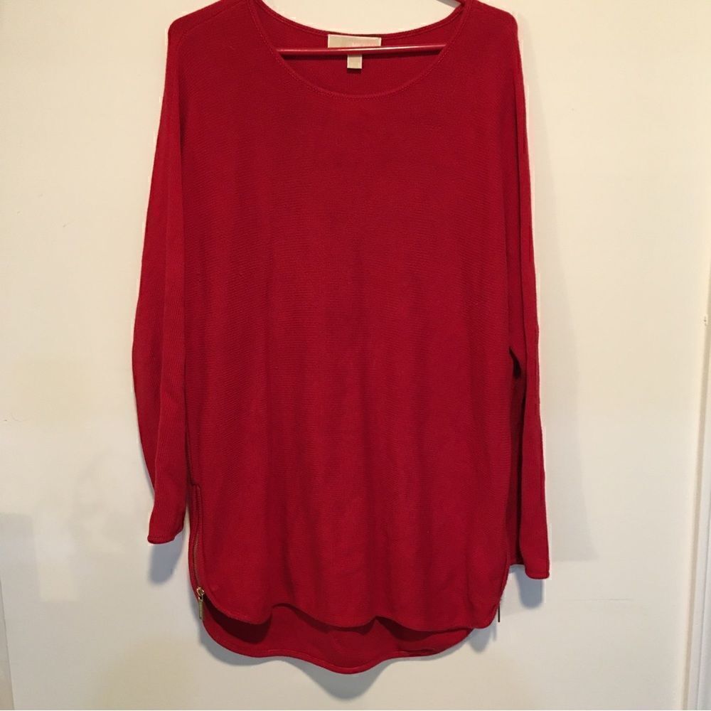 Michael‎ Kors Lite heavy weighted round bottom sweater with Gold Zippers - Picture 5 of 7